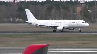 SmartLynx  A320211 YLLCE hard landing at BerlinTegel 050412 [upl. by Burtis]