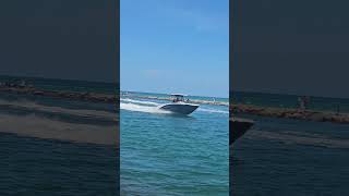 Boat Speeding into the Venice Florida Jetty HighSpeedBoating MarineAdventure WaterSports [upl. by Lorimer578]