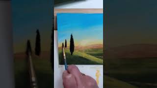 Toskana Bäume malen paintingtutorial malen landscapepainting tuscany acrylicpainting [upl. by Capps949]