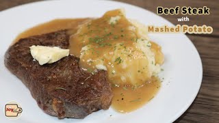 Beef Steak with Mashed Potatoes Recipe [upl. by Esinned]