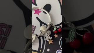 Pandora Moments Heart TBar Snake Chain Bracelet Cherry and Dino charms [upl. by Malia]