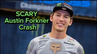 Austin Forkner Crash  Arlington SX 2024 [upl. by Einnad]