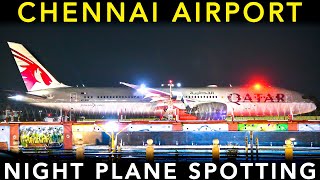 CHENNAI AIRPORT  Landing amp Take off  Night PLANE SPOTTING [upl. by Scottie]