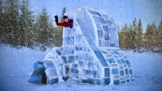 Two Story Ice Igloo Build At 47°F [upl. by Sunev351]