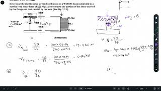 Shear Stress Distribution of W section Beam Problem 05 [upl. by Rori]