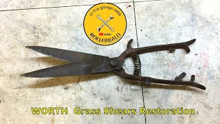 Rusty WORTH Grass Shears Restoration [upl. by Fuld]