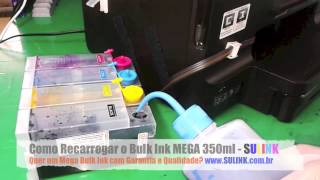 Recarga do Bulk Ink 250ml350ml HP PRO 8100  8600  8610  8620  251DW  276DW  SULINK [upl. by Schulman]