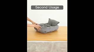 Soft foldable deformable dog bed with pillow functional [upl. by Tarsus]