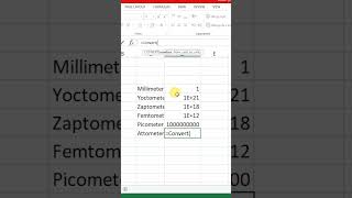 Convert Millimeter into Attometer in Microsoft Excel msexcel meter excel shorts [upl. by Laenahtan645]