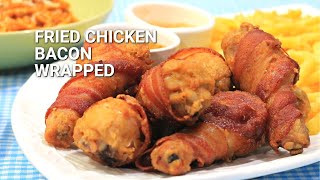 Fried Chicken Wrapped in Bacon Recipe [upl. by Wadlinger488]