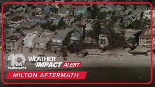 Hurricane Milton aftermath Aerial video shows St Pete Beach inundated with sand [upl. by Bobseine]