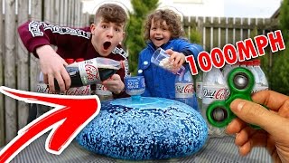 1000 MPH FIDGET SPINNER Vs Diet Coke and Mentos WUBBLE BUBBLE CRAZY FIDGET SPINNER TRICKS 😱 [upl. by Ursulina]