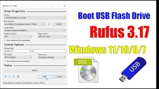 Boot USB Flash Drive with Rufus 317  Windows 78811011 [upl. by Tnarb]