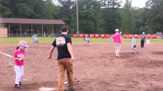 Emma 8 yrs old playing softball [upl. by Pasia]