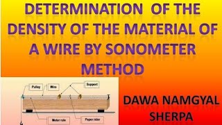 determination of the density of a material of a wire using sonometer method [upl. by Sadie]