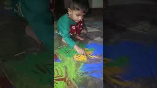 aayu rangoli cute rangoli❤️ [upl. by Suruat]