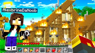 noob Girl SETS my Minecraft House on FIRE  Block Ness Monster 4 [upl. by Iramaj]