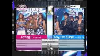 Music Bank KChart 2nd week of July amp SISTAR  Loving U 20120713 [upl. by Aicirtap]