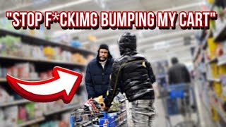 Aggressively Shoving Peoples Carts Prank Gone Wrong [upl. by Ardnwahsal914]