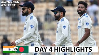 India vs Bangladesh 1st Test Cricket Match Day 4 Full Highlights Cricket Live Highlights 2292024 [upl. by Janos846]