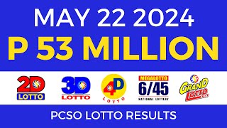 Lotto Result Today 9pm May 22 2024  Complete Details [upl. by Carmena]