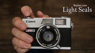 How to replace light seals Canonet ql17 Film Camera [upl. by Ecneret256]