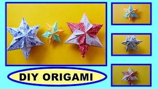 DIY ORIGAMI PAPER 3D STAR GIFT IDEAS STERN GESCHENKE FALTEN MIT PAPIER [upl. by Forland]