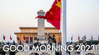 WATCH Chinas flagraising ceremony welcoming the new year of 2023 [upl. by Hackney216]