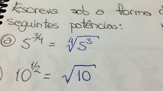 MFUNA  FE1 – Transformando potências com expoentes fracionários para a forma de radical [upl. by Eliezer677]