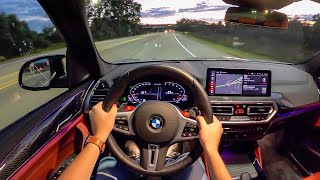 2022 BMW X3 M Competition  POV Night Drive Binaural Audio [upl. by Traggat]