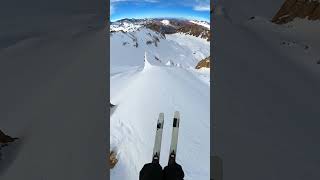 GoPro  Straightlining a Sketchy Narrow Chute 🎬 Adria Millan Shorts Skiing [upl. by Crofton]