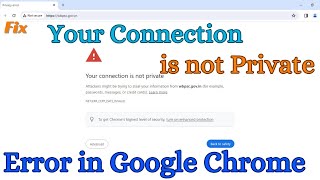 How to Fix Your Connection Is Not Private In Google Chrome  Connection is Not Private Fix [upl. by Erroll]