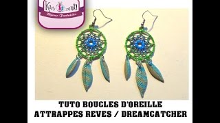 TUTO FIMO POLYMERE PLUMES ATTRAPPE REVE DREAMCATCHER [upl. by Chesnut410]