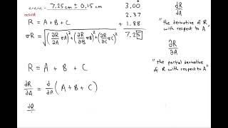 Propagation of Uncertainty Using Partial Differentiation  Addition of Measurements Example [upl. by Seidel]