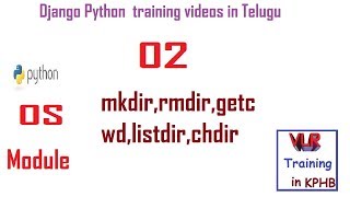 howto remove amp create folder inpython os module telugu mkdirrmdirgetcwdlistdirchdir methods [upl. by Saville]