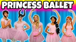 DISNEY PRINCESS BALLET DANCE Winter School Formal Ball with Jasmine Aurora Belle Anna and Elsa [upl. by Aivatnuhs23]