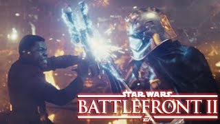 Star Wars Battlefront II DLC Finn vs Phasma Last Jedi FIGHT [upl. by Ajan]