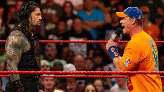 FULL SEGMENT John Cena and Roman Reigns’ first promo battle Raw Aug 28 2017 [upl. by Ydoc692]