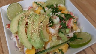 Caribbean Salad With Mango And Avocado In A Light Dressing Recipe [upl. by Airehs]