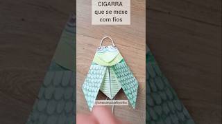 CIGARRA de papel em ORIGAMI que se movimenta  Tutorial on how to make a paper CIGARETTE that moves [upl. by Newman]