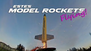 Flying Estes Model Rockets 242022 4K [upl. by Cello88]