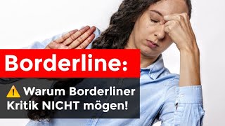 Borderline Warum reagieren Borderliner ungehalten auf Kritik [upl. by Jennette]