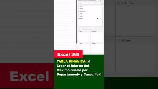 🚀 Tabla Dinámica para el Informe del Máximo Sueldo por Departamento y Cargo 🔍✨ [upl. by Yordan]
