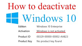 How to Deactivate Windows 10 Uninstall Windows 10 Product Key [upl. by Moreno]