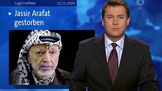 Tagesschau vor 20 Jahren 11112004  Jens Riewa Jassir Arafat gestorben [upl. by Royd]