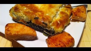 Die High Carb Lachs Spinat Lasagne  Fitnessrezepte [upl. by Galitea]