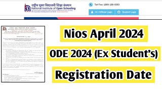 Nios Ex Student April 2024 On Demand Exam Registration Date  Task Is Helping NIOS nios ode [upl. by Enilorak156]