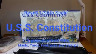 Stirrups and Foot Ropes for the Revell 196 USS Constitution [upl. by Werdma]