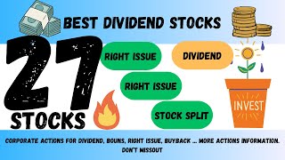 upcoming dividend stocks  right issue  buyback  dividend stockmarket rightsissue buyback new [upl. by Orpah484]