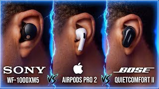 Ultimate Battle Sony WF1000XM5 vs Airpods Pro 2 vs Bose Quietcomfort II [upl. by Nolana]